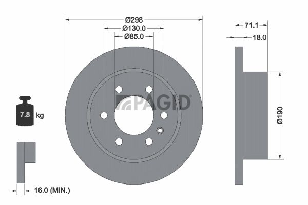 Tarcza hamulcowa PAGID 56011NC
