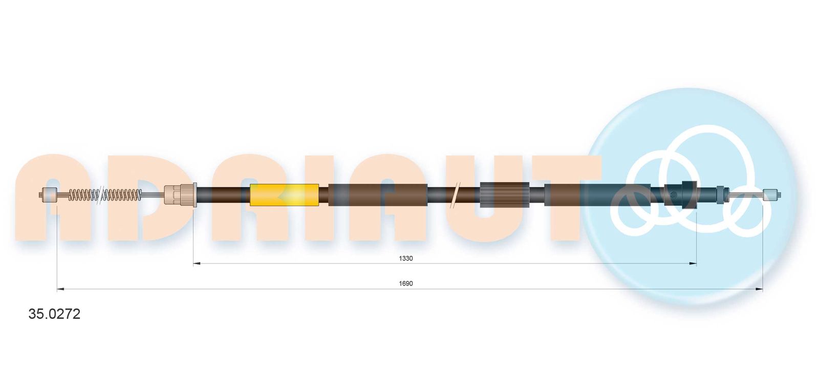 Cablu, frana de parcare ADRIAUTO 35.0272