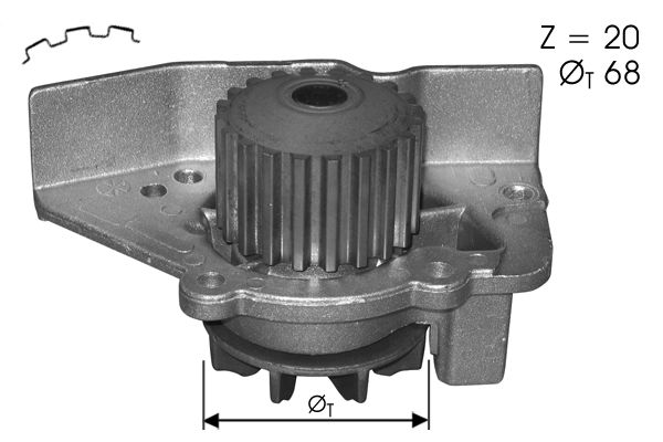 Pompe à eau, refroidissement du moteur