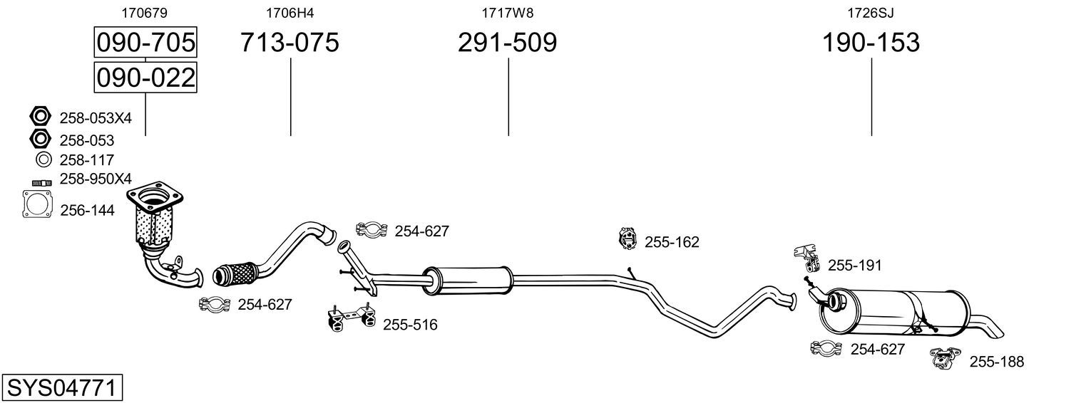 Układ wydechowy BOSAL SYS04771