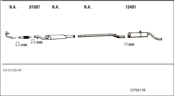 Układ wydechowy WALKER CI70011B