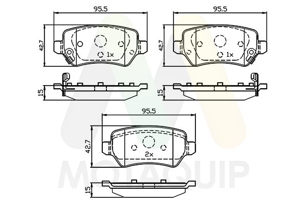 set placute frana,frana disc MOTAQUIP LVXL1823