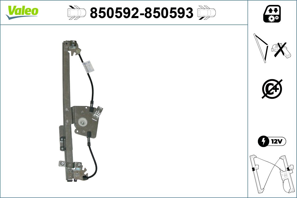 Mecanism actionare geam VALEO 850592