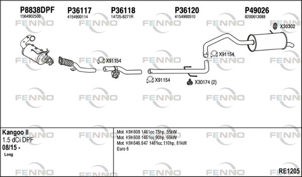 Układ wydechowy FENNO RE1205