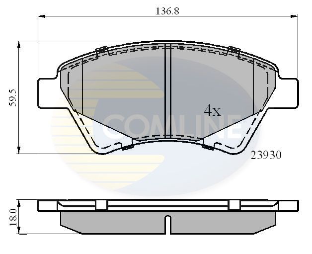 Zestaw klocków hamulcowych, hamulce tarczowe COMLINE CBP01160