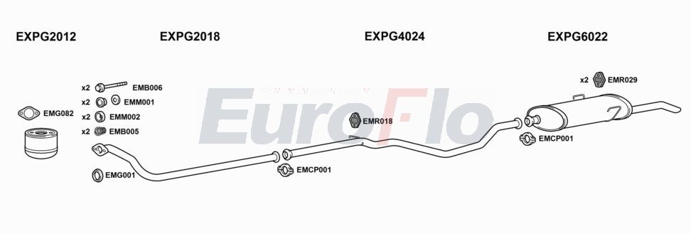 Układ wydechowy EUROFLO PG40519D3001A00