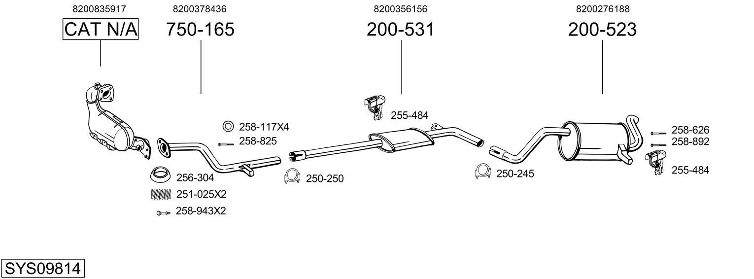 Układ wydechowy BOSAL SYS09814