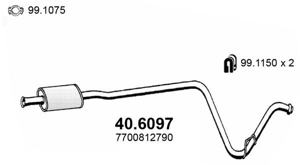 Tłumik środkowy ASSO 40.6097