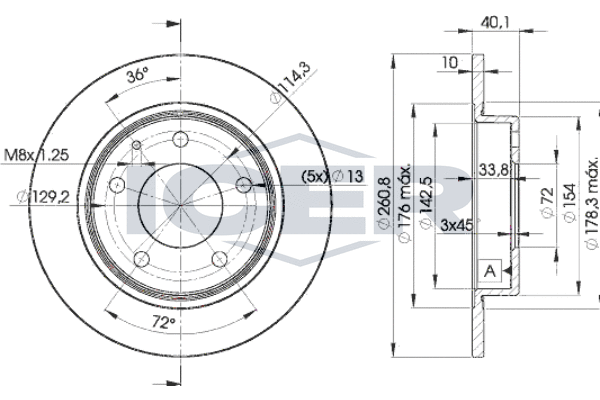Tarcza hamulcowa ICER 78BD3259-2