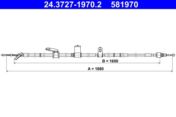Cablu, frana de parcare ATE 24.3727-1970.2