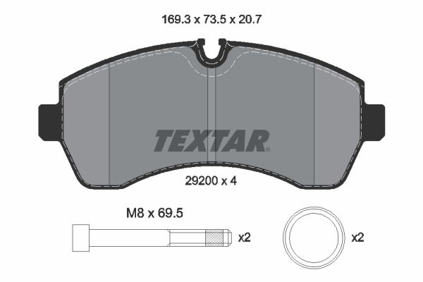 Sada brzdových platničiek kotúčovej brzdy TEXTAR 2920006