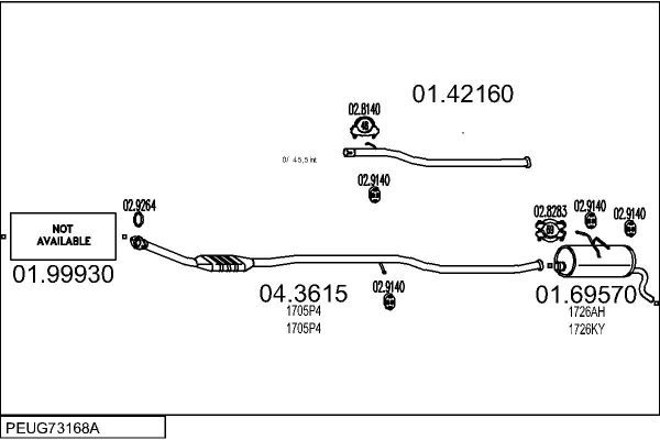 Układ wydechowy MTS PEUG73168A021448