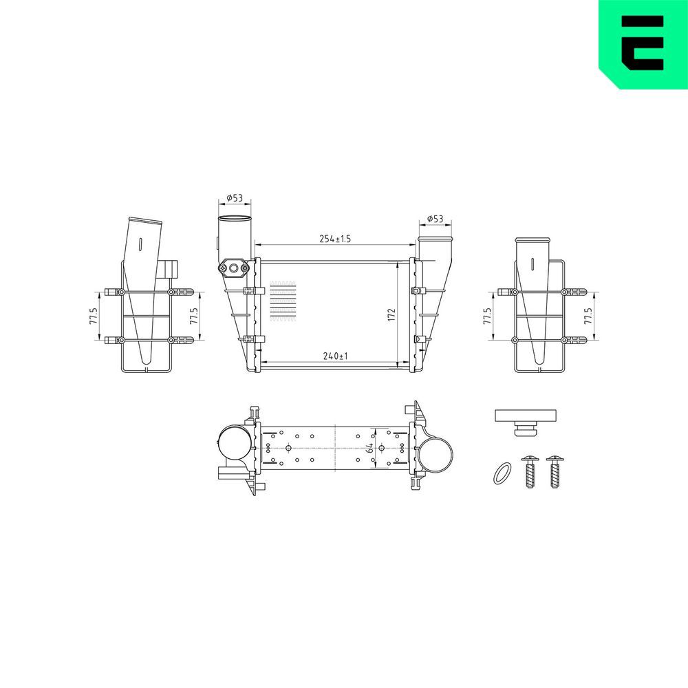 Intercooler, compresor ERA 672105