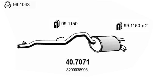 Tłumik końcowy ASSO 40.7071