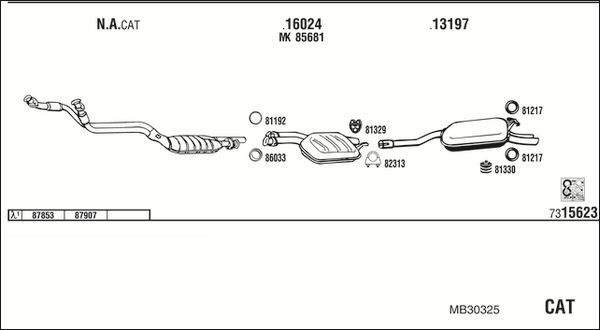 Układ wydechowy WALKER MB30325