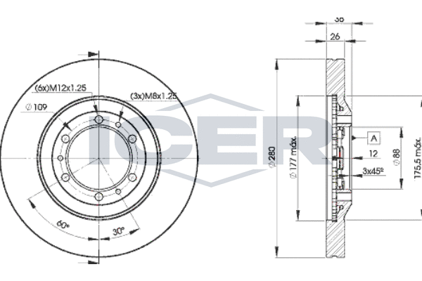 Tarcza hamulcowa ICER 78BD9050-2