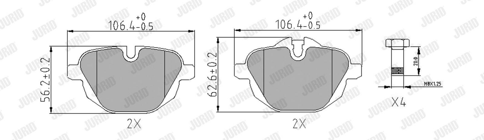 Комплект тормозных колодок, дисковый тормоз
