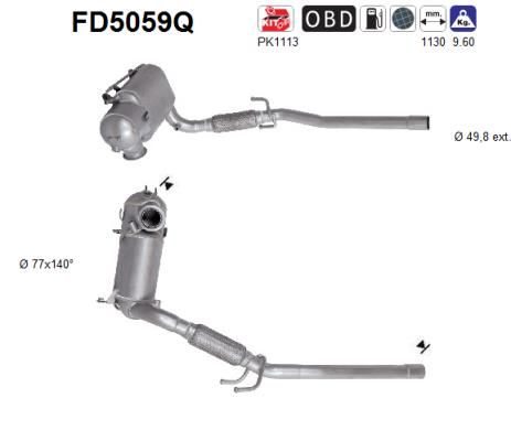 Filtr sadzy / filtr cząstek stałych, układ wydechowy AS FD5059Q