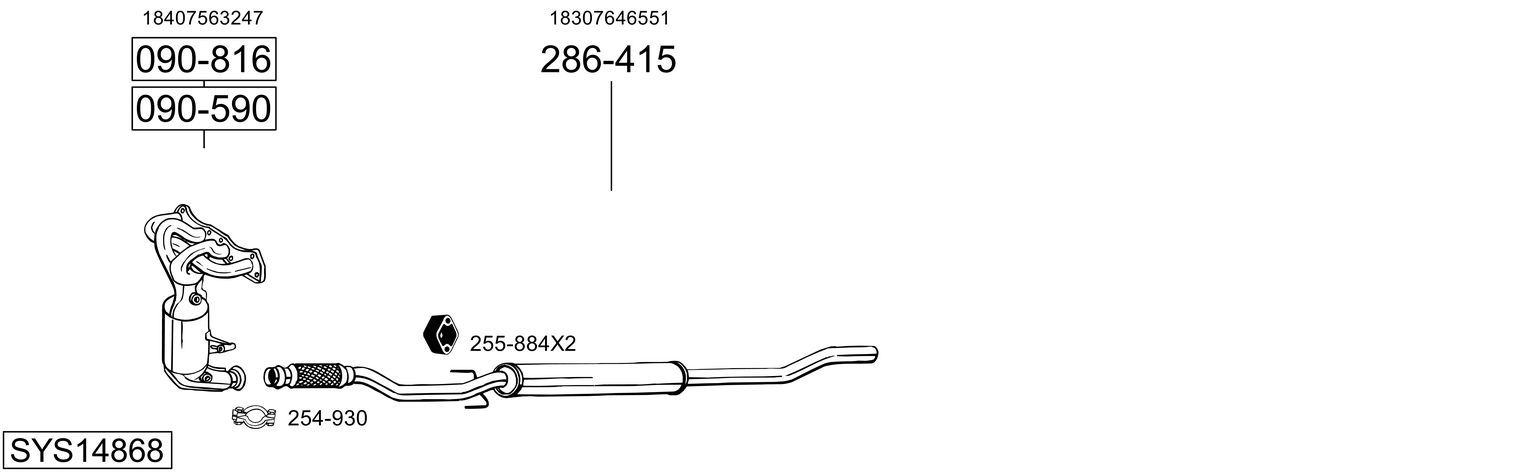 Układ wydechowy BOSAL SYS14868