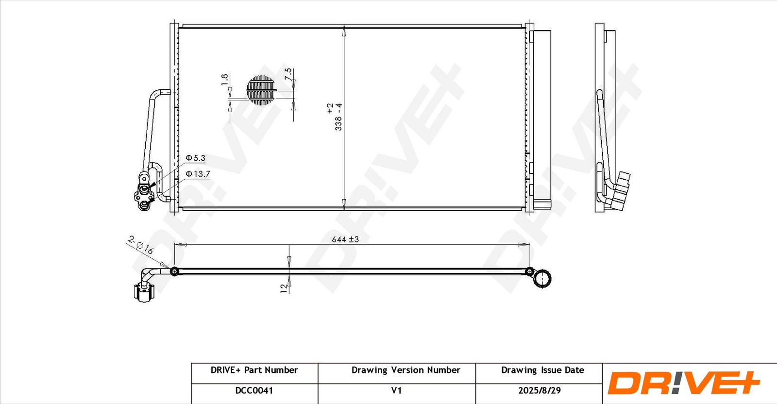Skraplacz, klimatyzacja DR!VE+ DCC0041