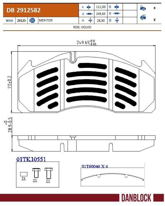 set placute frana,frana disc DANBLOCK DB 2912582