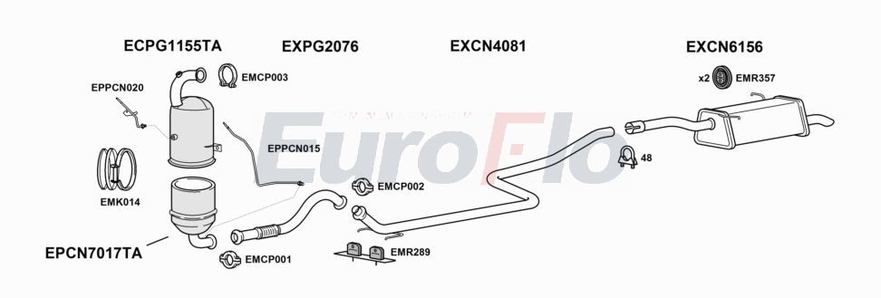 Układ wydechowy EUROFLO CNBERM16D6044