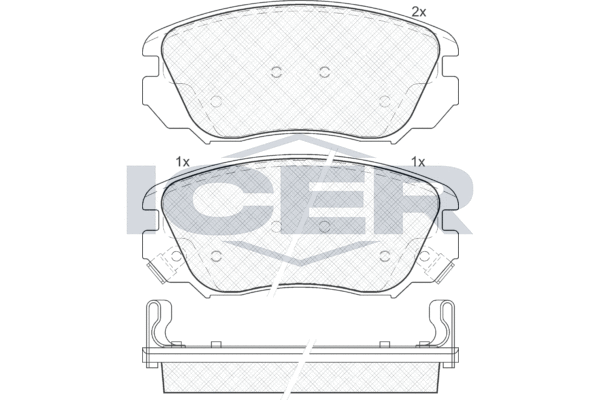 Zestaw klocków hamulcowych, hamulce tarczowe ICER 181914