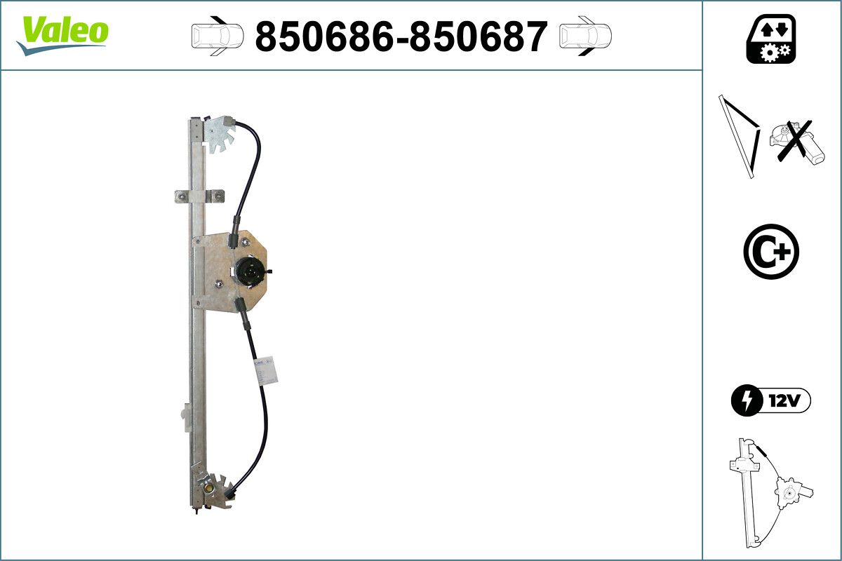 Mecanism actionare geam VALEO 850686