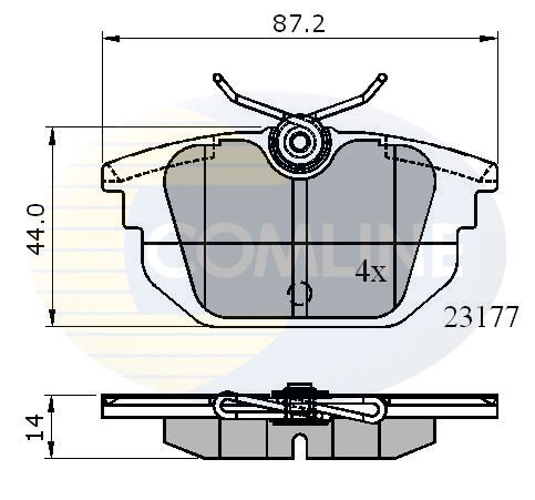 Zestaw klocków hamulcowych, hamulce tarczowe COMLINE CBP01012