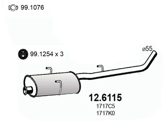 Tłumik środkowy ASSO 12.6115