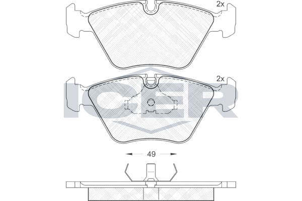 Zestaw klocków hamulcowych, hamulce tarczowe ICER 180883