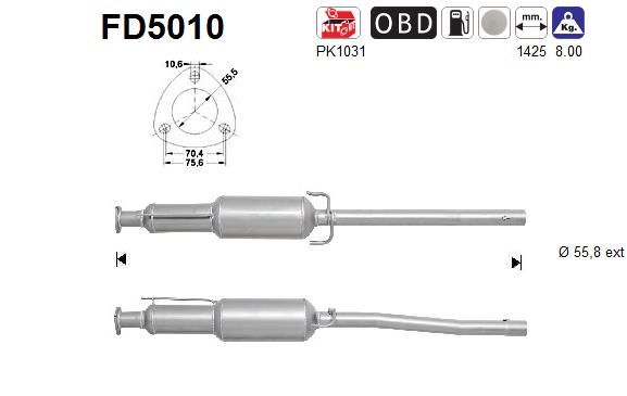 Filtr sadzy / filtr cząstek stałych, układ wydechowy AS 12755787