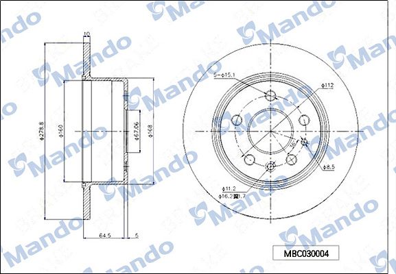 Tarcza hamulcowa MANDO MBC030004