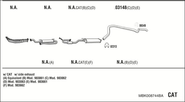 Układ wydechowy WALKER MBK008744BA