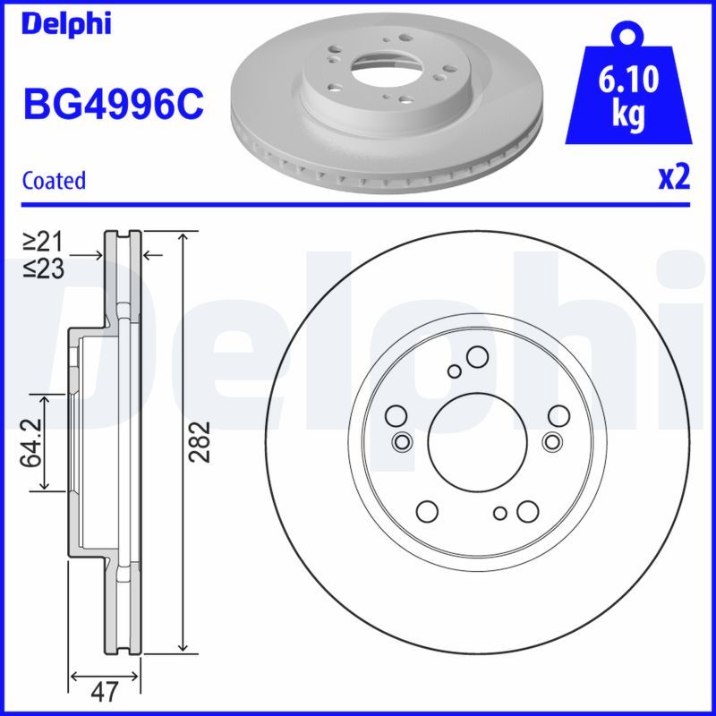 Brzdový kotúč DELPHI BG4996C