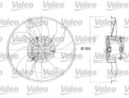 Wentylator, chłodzenie silnika VALEO 698324