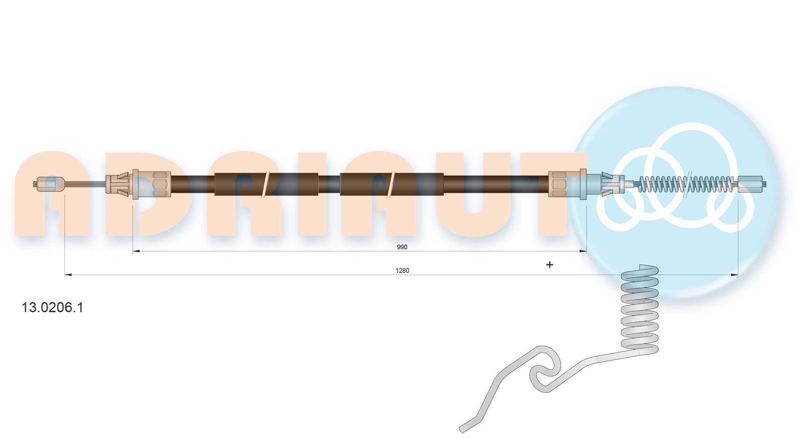 Cablu, frana de parcare ADRIAUTO 13.0206.1