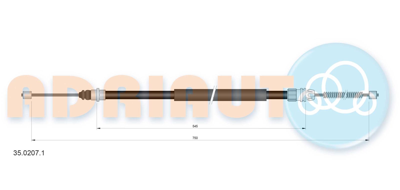 Cablu, frana de parcare ADRIAUTO 35.0207.1