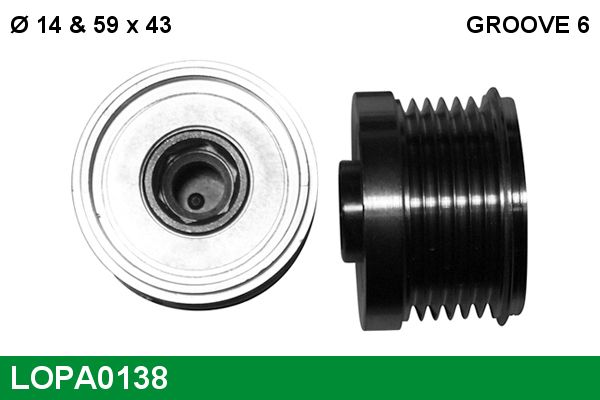Alternator - sprzęgło jednokierunkowe LUCAS LOPA0138