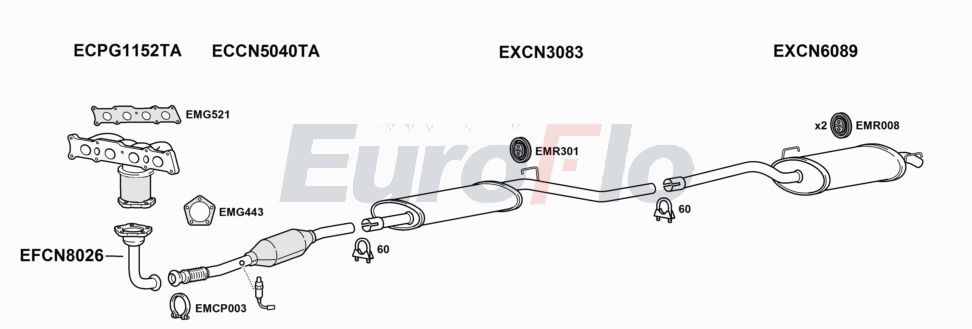 Układ wydechowy EUROFLO PG807206004A00