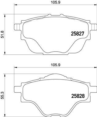 Zestaw klocków hamulcowych, hamulce tarczowe BREMBO P 61 124