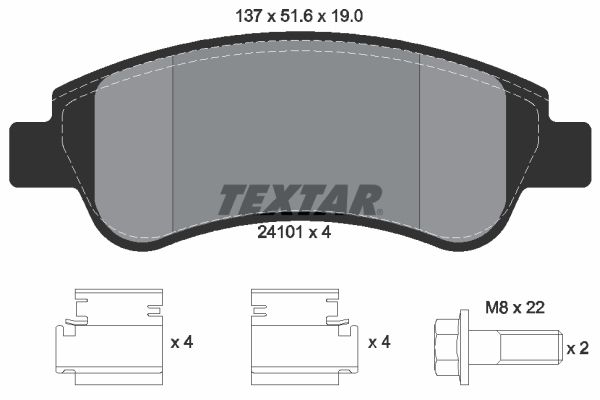 Sada brzdových platničiek kotúčovej brzdy TEXTAR 2410101