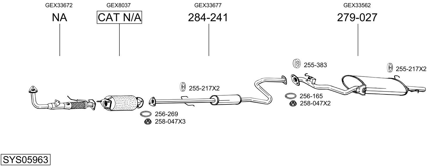Układ wydechowy BOSAL SYS05963