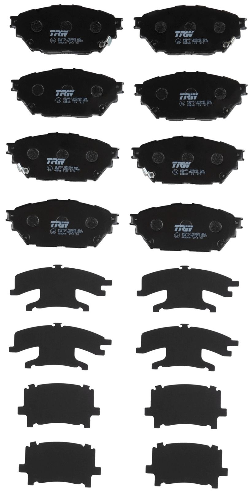 set placute frana,frana disc TRW GDB3611