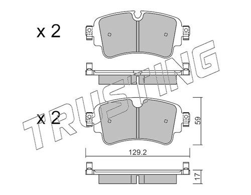 Zestaw klocków hamulcowych, hamulce tarczowe TRUSTING 1129.0