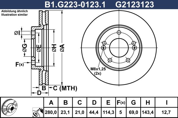 Tarcza hamulcowa GALFER B1.G223-0123.1