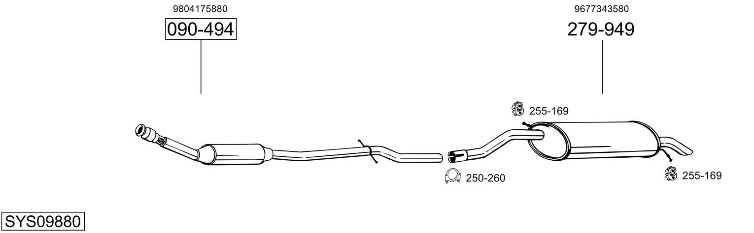 Układ wydechowy BOSAL SYS09880