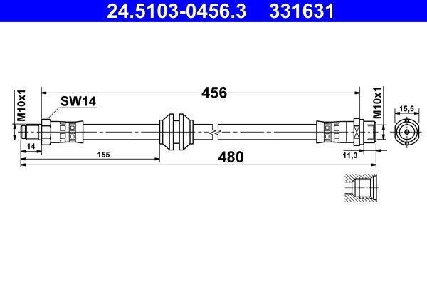 Brzdová hadica ATE 24.5103-0456.3