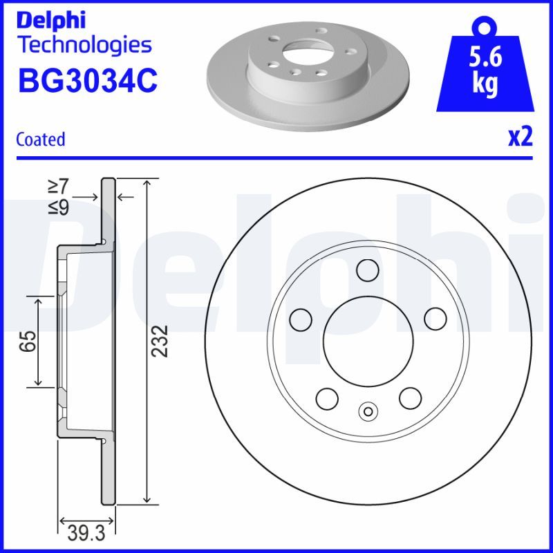 Tarcza hamulcowa DELPHI BG3034C