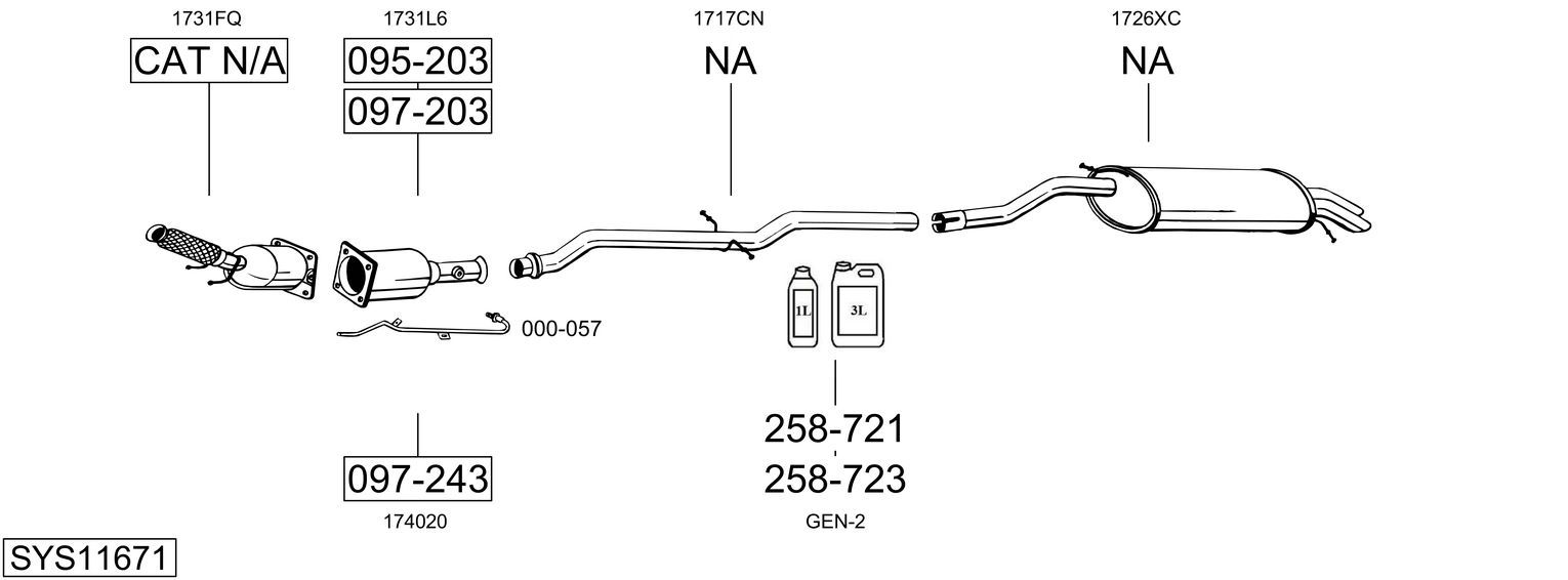 Układ wydechowy BOSAL SYS11671
